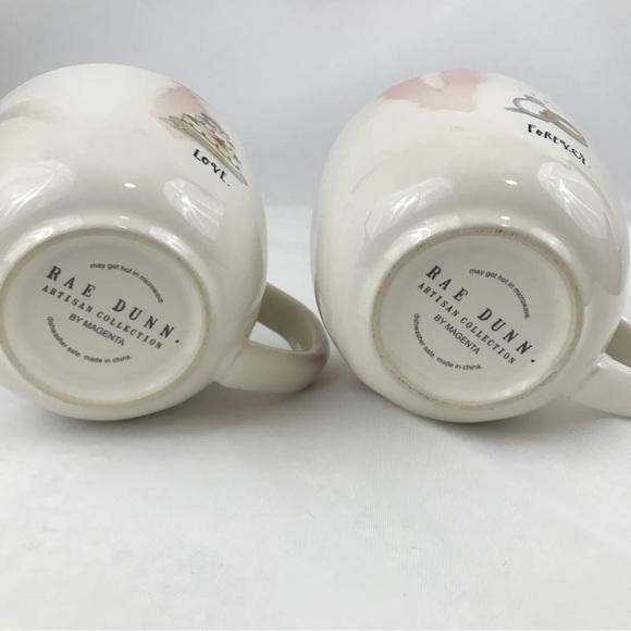⚡️Home⚡️Rae Dunn Mugs Set NWOT Love Forever His Hers Marriage Cups Rings Wedding - Picture 6 of 7